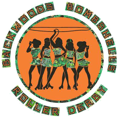 Backwoods Bombshells Roller Derby logo