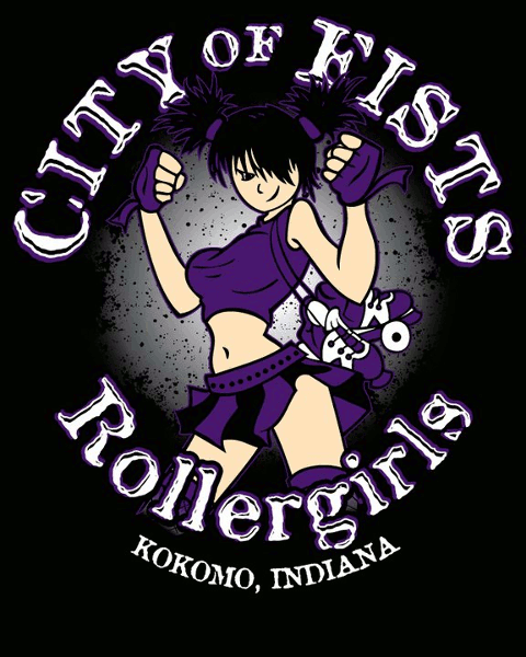 Kokomo City of Fists Roller Derby logo