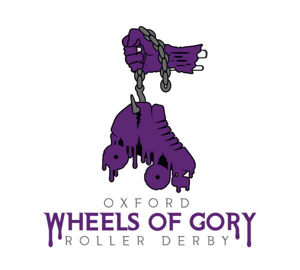 Oxford Wheels of Gory Roller Derby logo