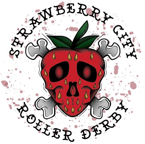 Strawberry City Roller Derby logo