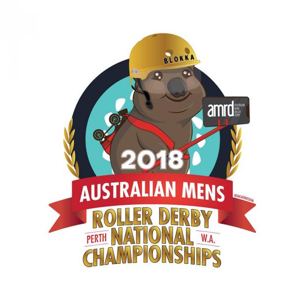 2018 Australian Men's Roller Derby National Championships logo